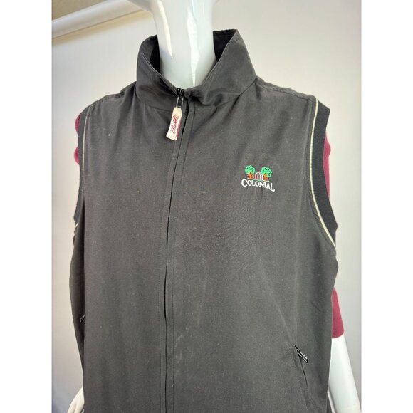 Vintage Elendale Colonial Country Club Embroidered Black Vest XL 100% Polyester - Picture 16 of 16
